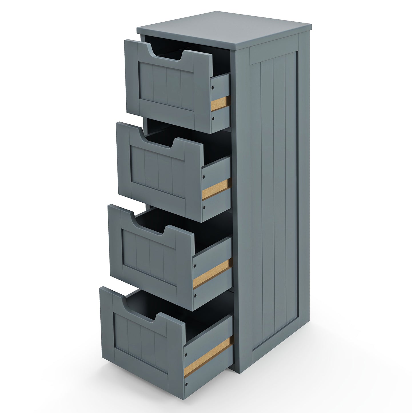 Floor Storage Cabinet Freestanding Bathroom Cabinet with 4 Drawers-Black