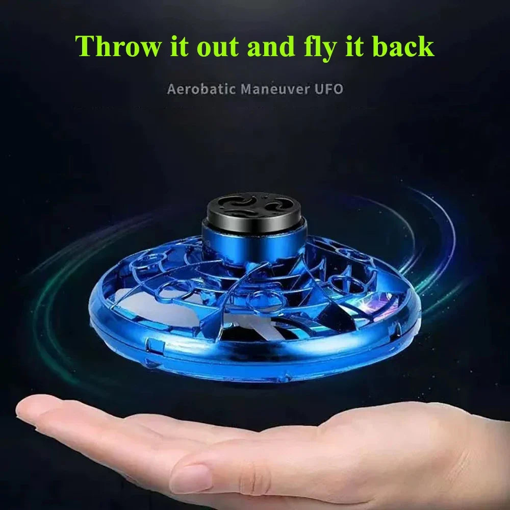 Flying Spinner UFO Mini Drone - Magic Boomerang Levitation Toy with LED Lights, Light-Up Hover Ball for Kids & Adults