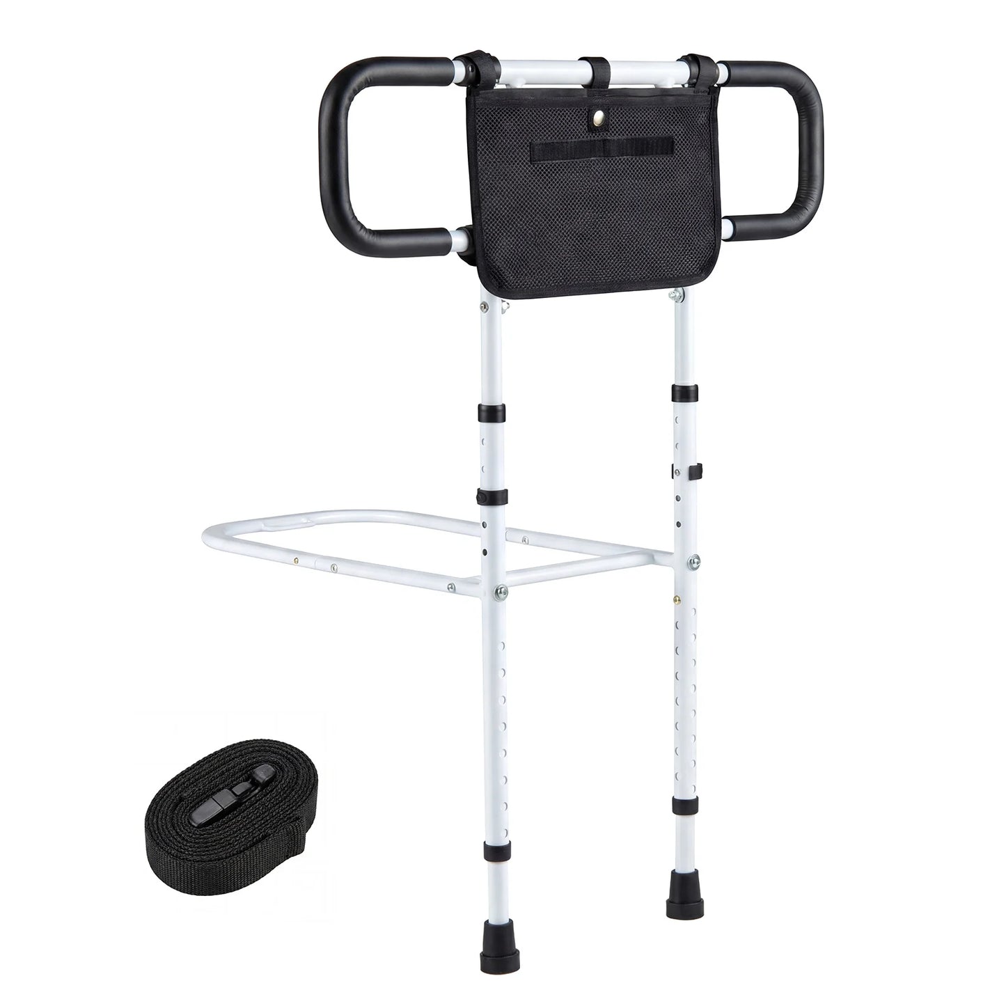 Foldable Bed Rail for Seniors Bed Rail for Elderly Adults Safety with Adjustable Width and Height-Black