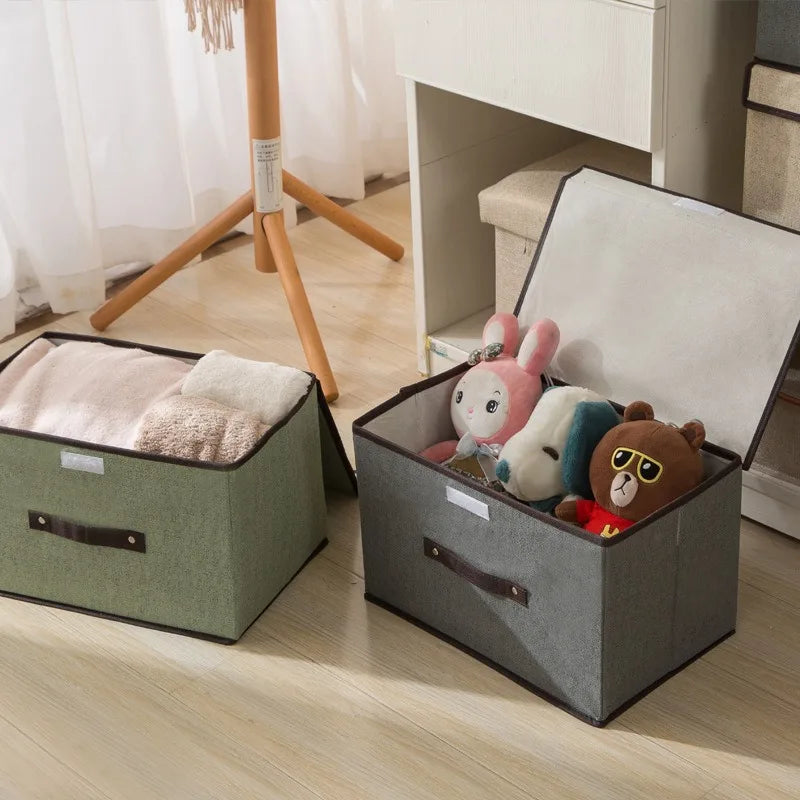 Foldable Fabric Drawer Organiser - Dustproof Storage Box with Handle Home Wardrobe