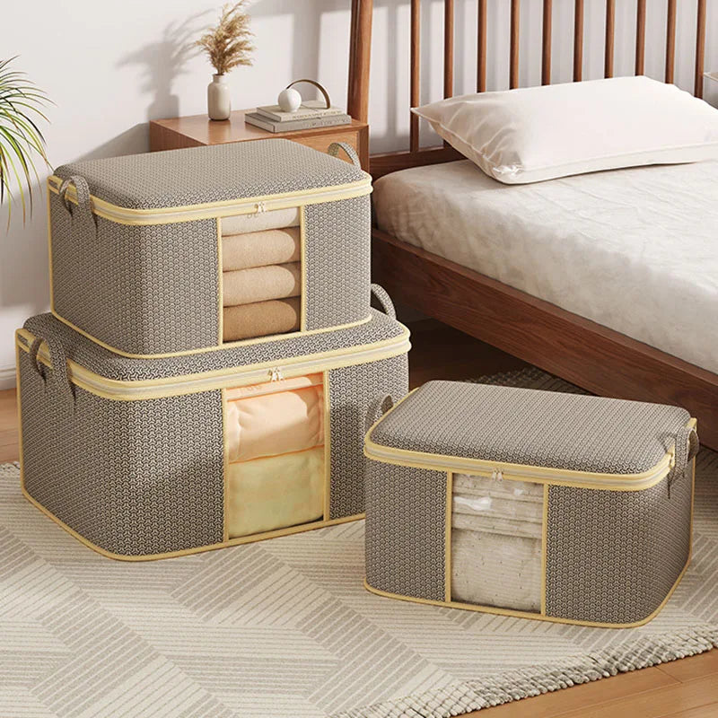 Foldable Dustproof Closet Storage Bag - Visible Organiser for Clothes, Quilts & Bedding