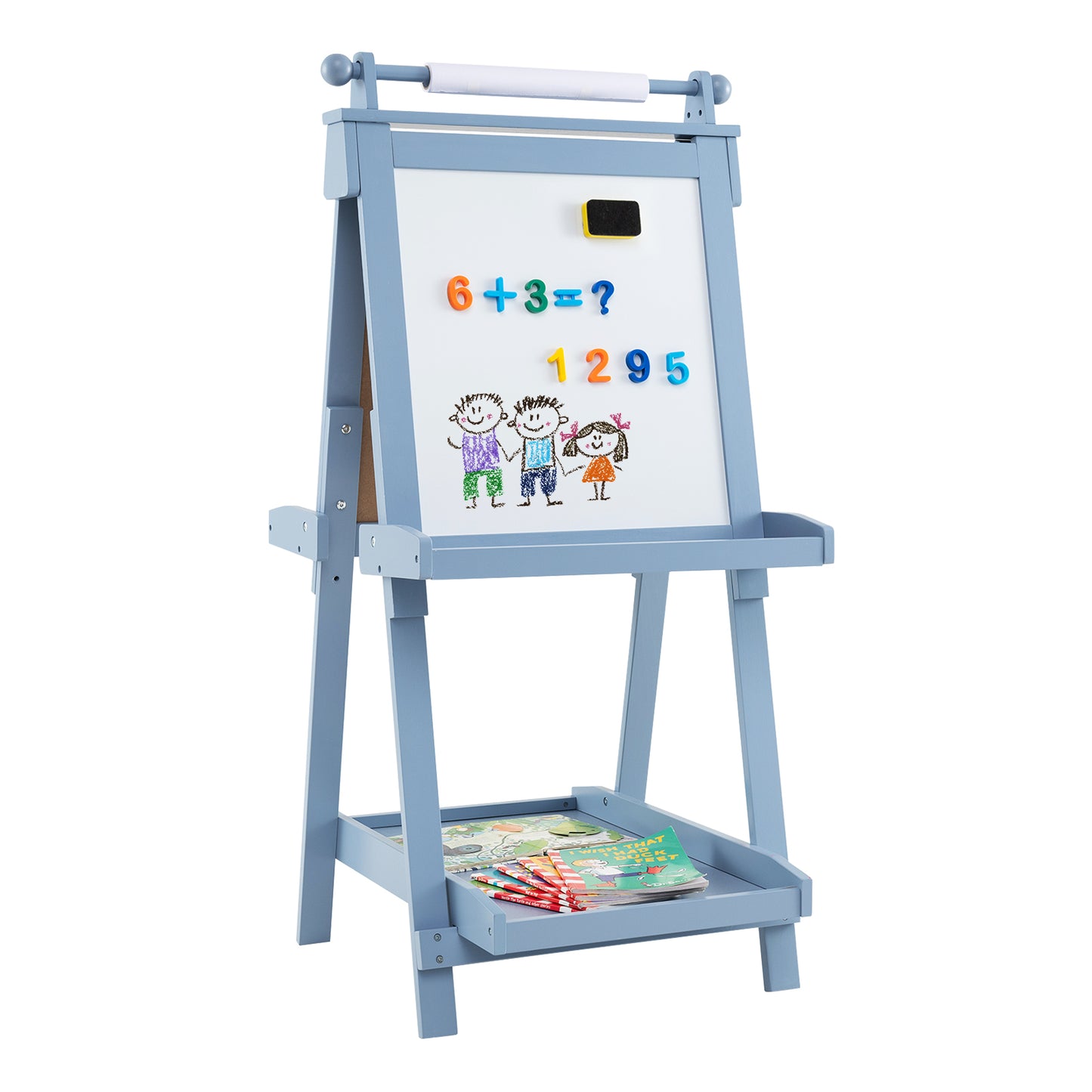 3-in-1 Double-sided Art Easel Foldable Easel for Kids-White