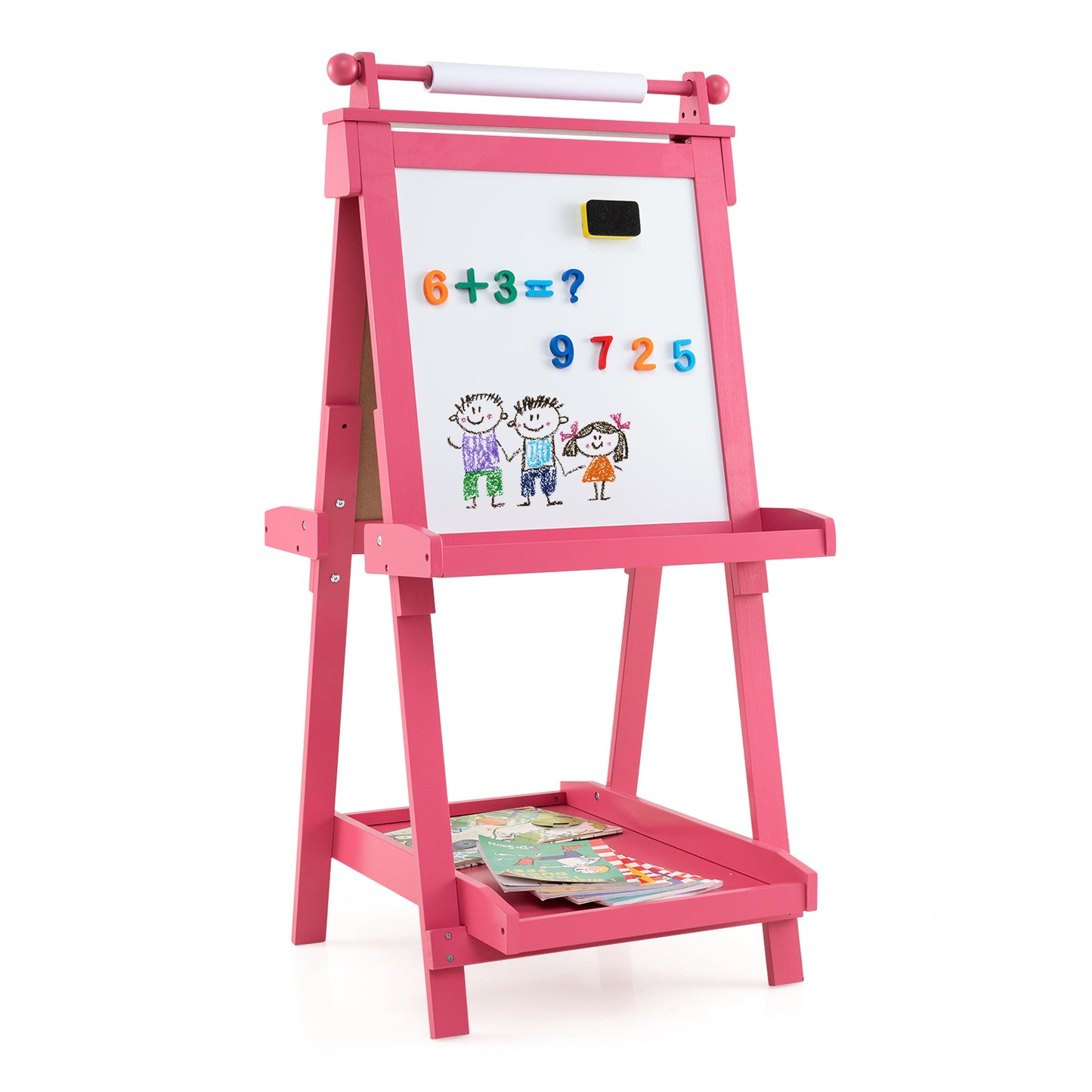 3-in-1 Double-sided Art Easel Foldable Easel for Kids-White