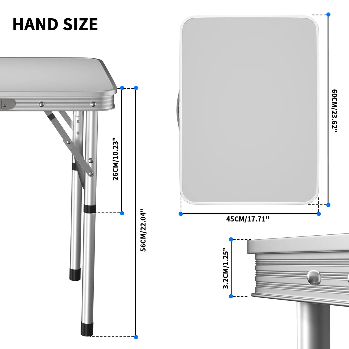 Folding Picnic Table Outdoor Portable – Adjustable Height Compact Camping Table