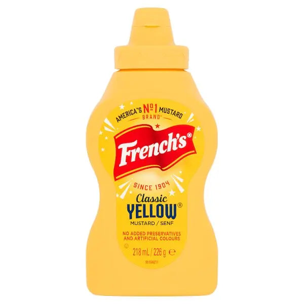 French's American Classic Yellow Squeezy Mustard 226G (Case of 8)