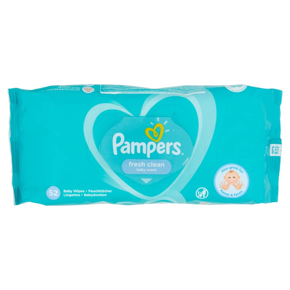 Pampers Fresh Clean Wipes – Gentle Cleansing & Refreshing for Babies' Delicate Skin – 52 Sheets