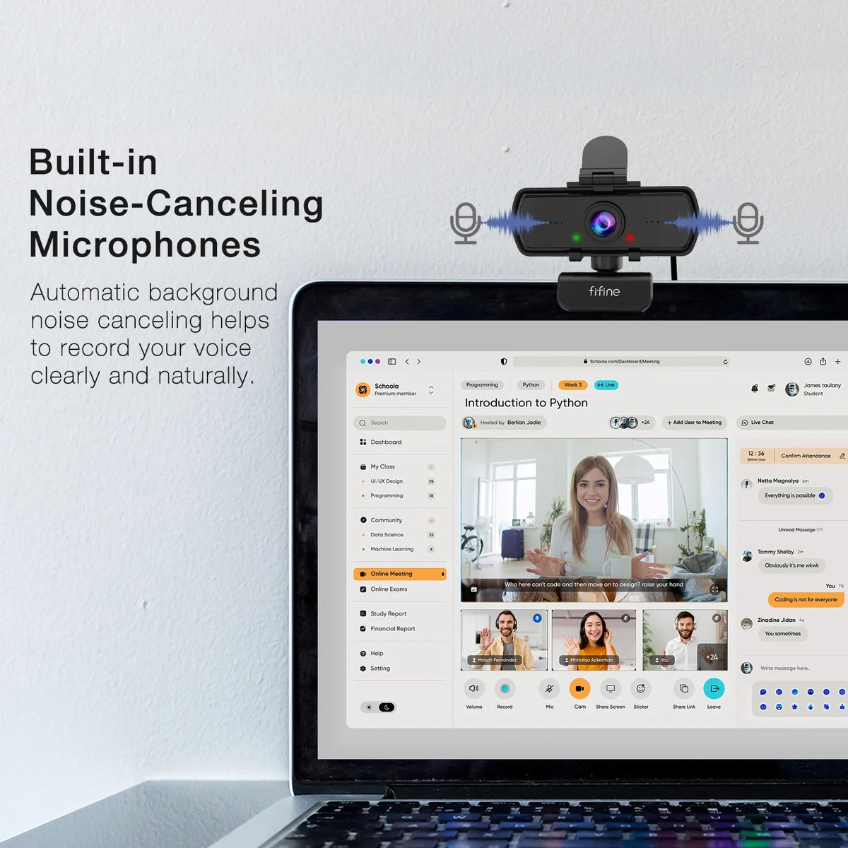 1440p Full HD USB Webcam with Microphone & Tripod for PC Desktop & Laptop - Live Streaming & Video Calling Camera