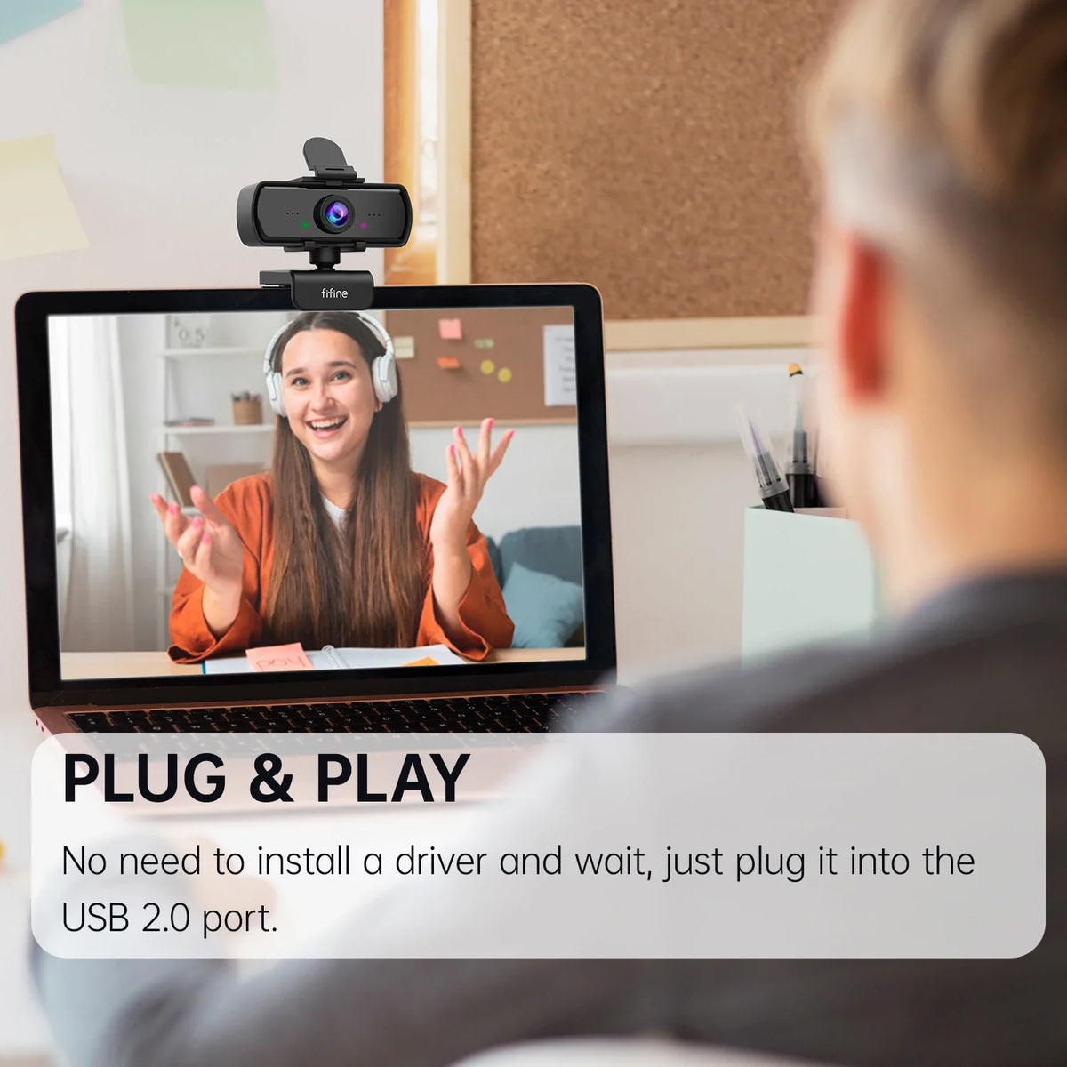 1440p Full HD USB Webcam with Microphone & Tripod for PC Desktop & Laptop - Live Streaming & Video Calling Camera