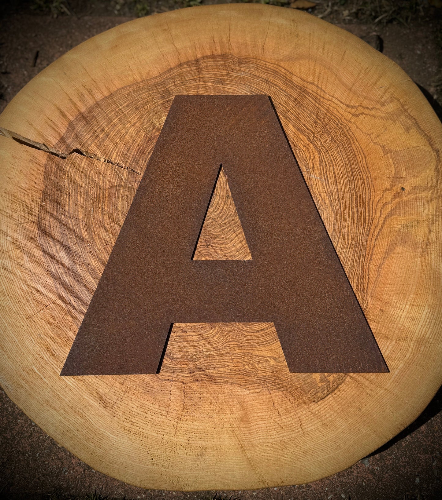 5” Rusty Metal Alphabet Letters A–Z | Fat Font Steel Lettering