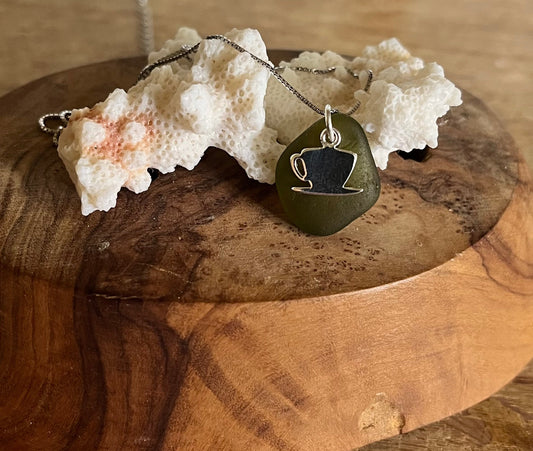 Cup of Tea Scottish Seaglass 925 Pendants