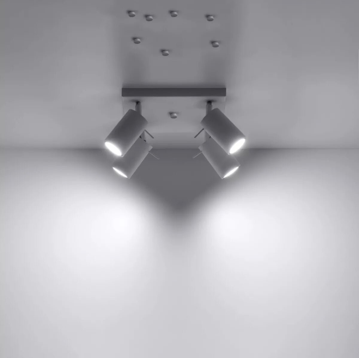 مصباح سقف حلقي من الفولاذ بتصميم عصري GU10