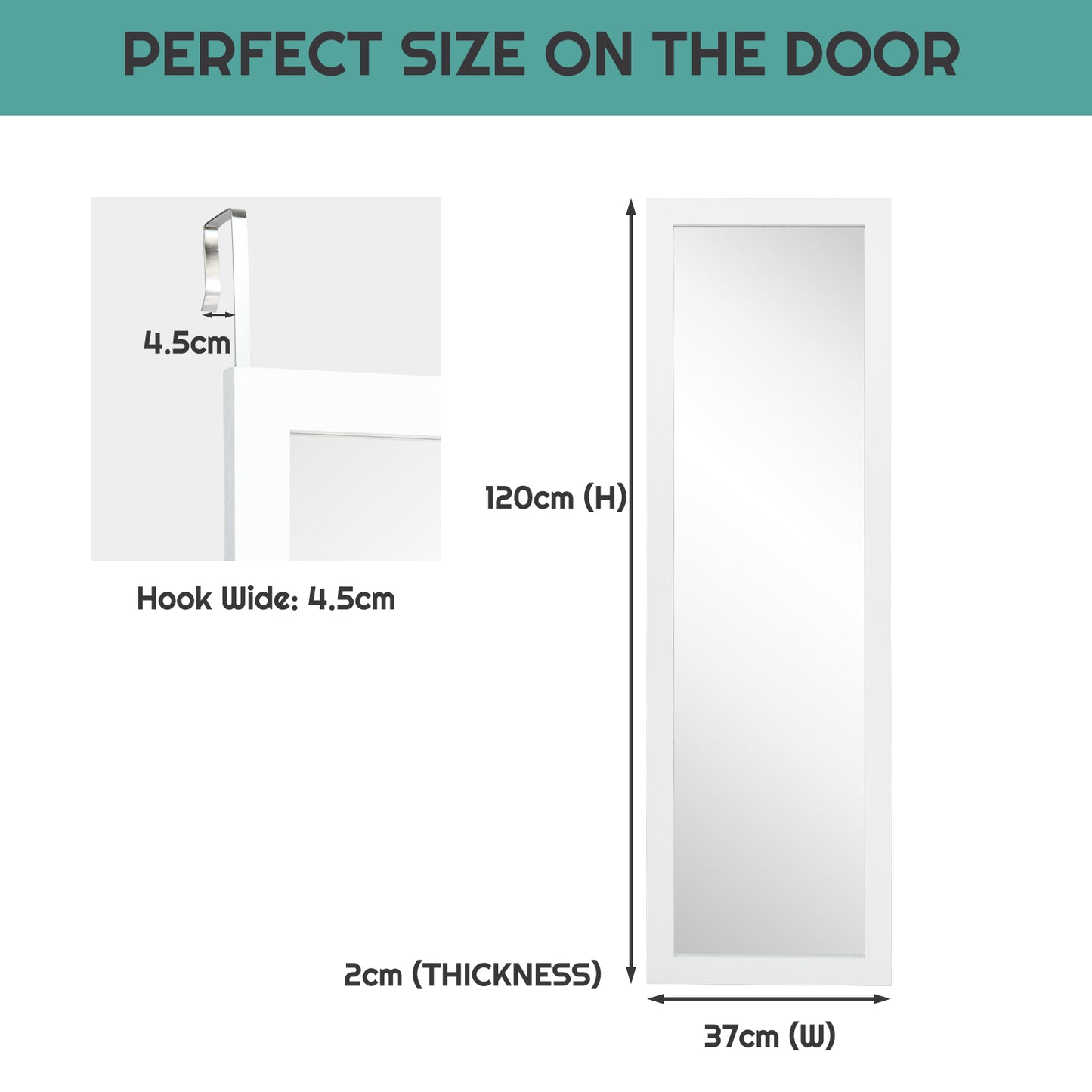 Full Body Mirror Wall Mounted Dressing Mirror for Bedroom-Black