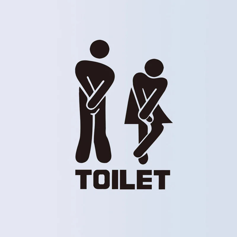 Creative Funny Toilet Door Sticker - Waterproof Vinyl Bathroom Door Decal, Home Toilet Sign