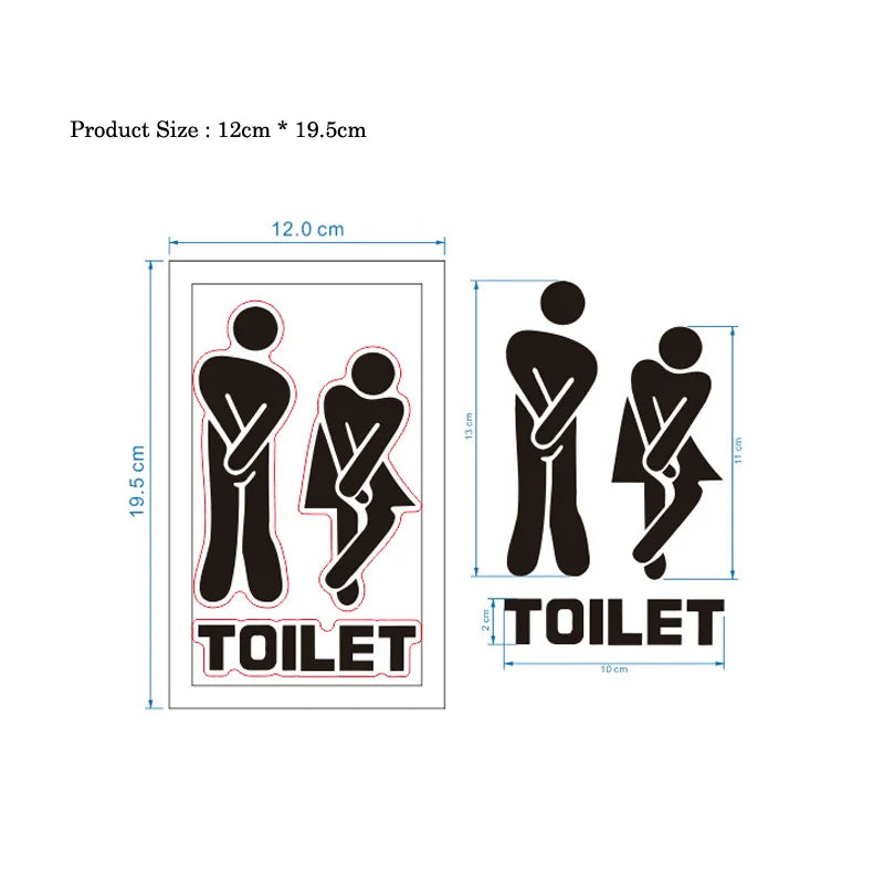 Creative Funny Toilet Door Sticker - Waterproof Vinyl Bathroom Door Decal, Home Toilet Sign