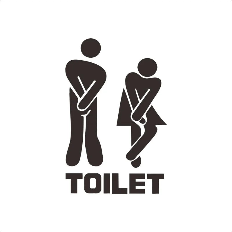 Creative Funny Toilet Door Sticker - Waterproof Vinyl Bathroom Door Decal, Home Toilet Sign