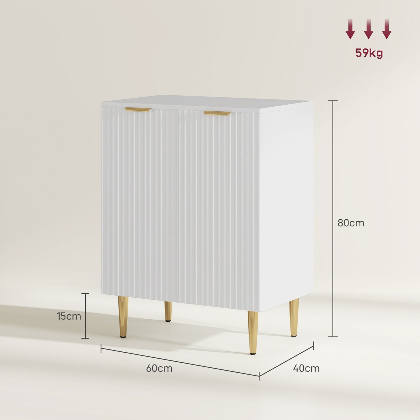 HOMCOM Sideboard Buffet Cabinet with Adjustable Shelf, White
