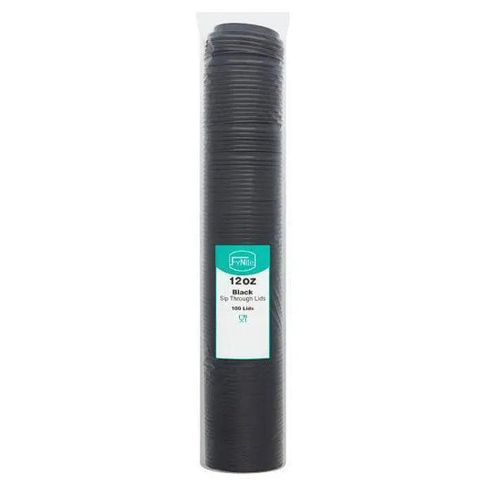 FyNite 100 Black Sip Through Lids 12oz