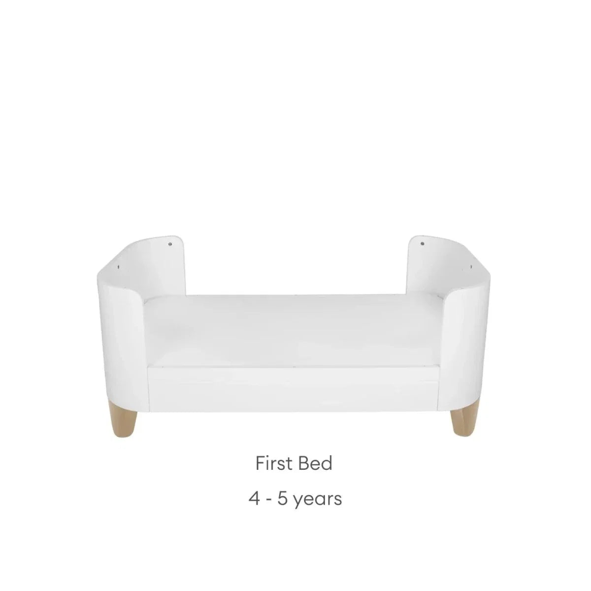 Gaia Baby Serena Cot Bed & Bedside Crib Set - White/Natural