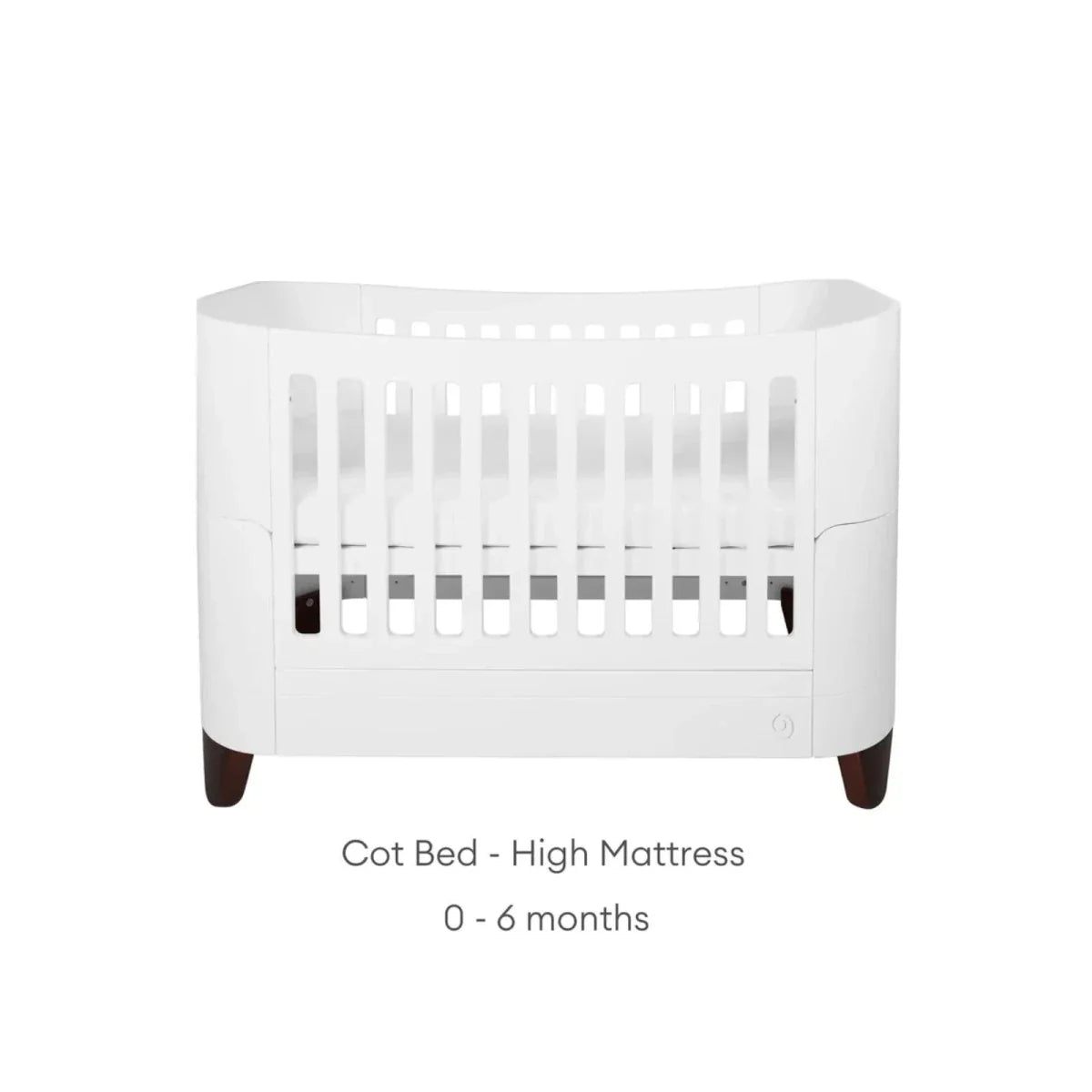 Gaia Baby Serena Cot Bed & Bedside Crib Set - White/Walnut