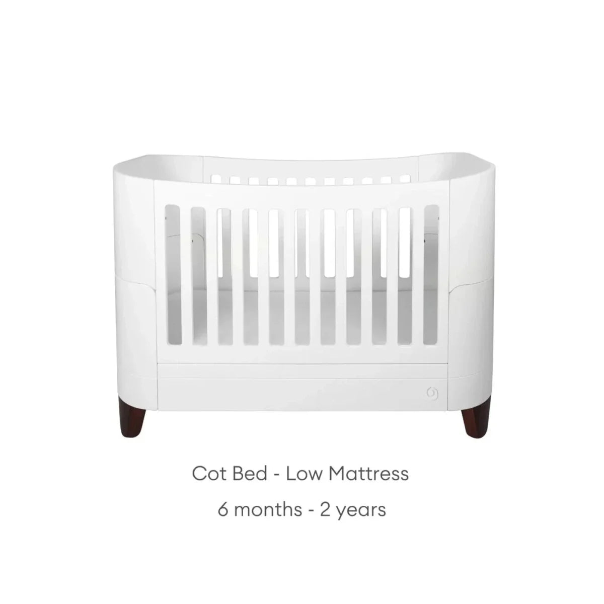 Gaia Baby Serena Cot Bed & Bedside Crib Set - White/Walnut