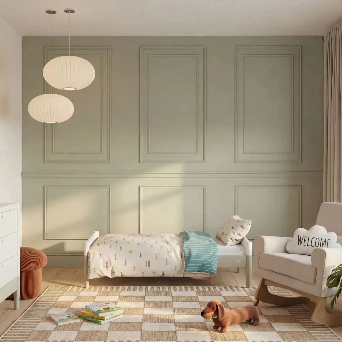 Gaia Baby Eos 2 Piece Room Set - Desert Sage/White