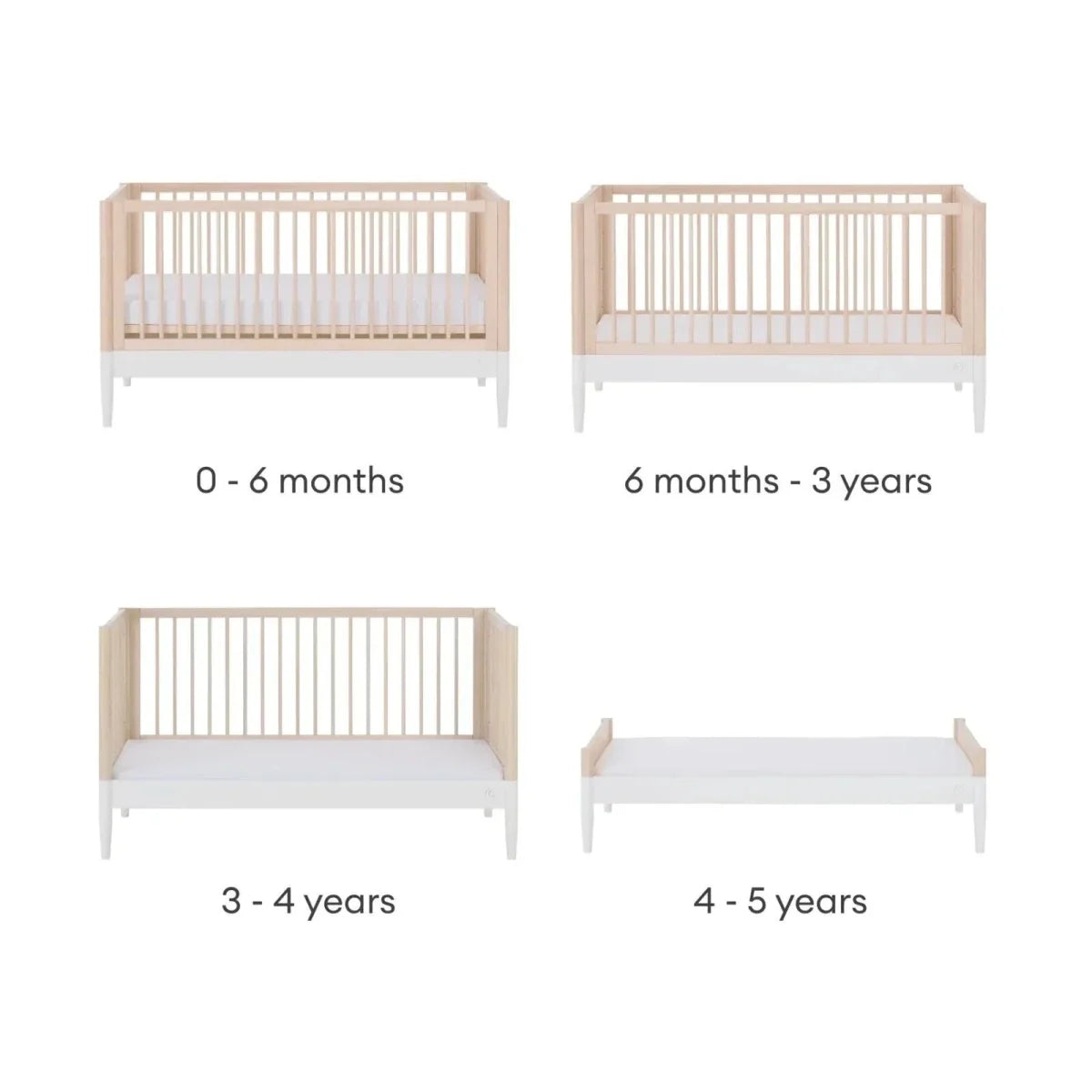 Gaia Baby Eos 2 Piece Room Set - Natural Ash/White