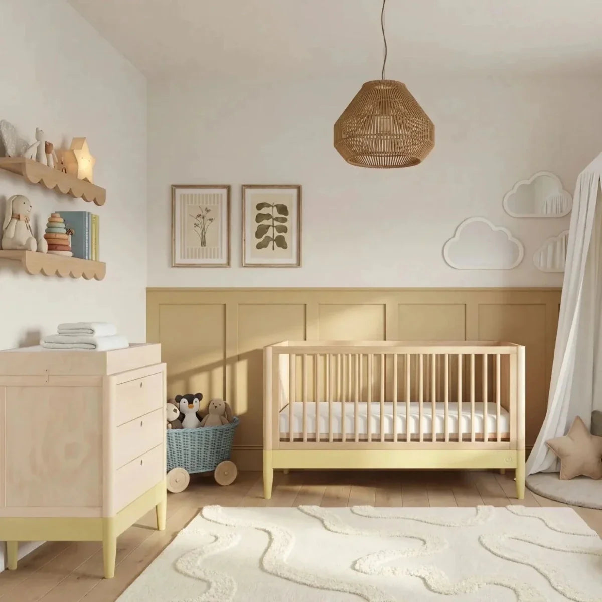 Gaia Baby Eos 2 Piece Room Set - Primrose Yellow/Natural Ash