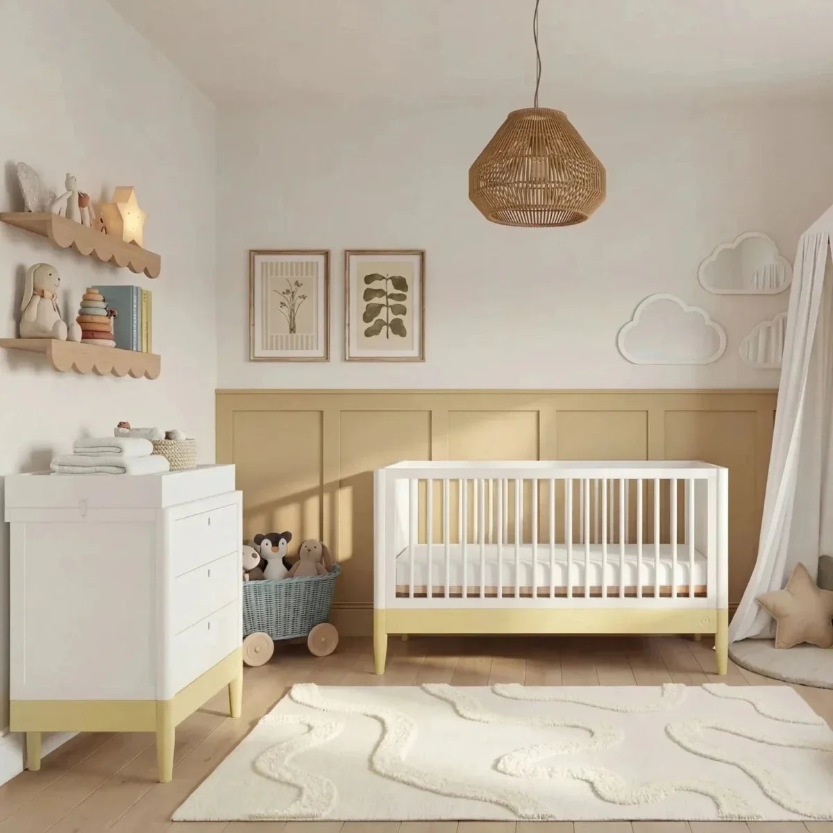 Gaia Baby Eos 2 Piece Room Set - Primrose Yellow/White