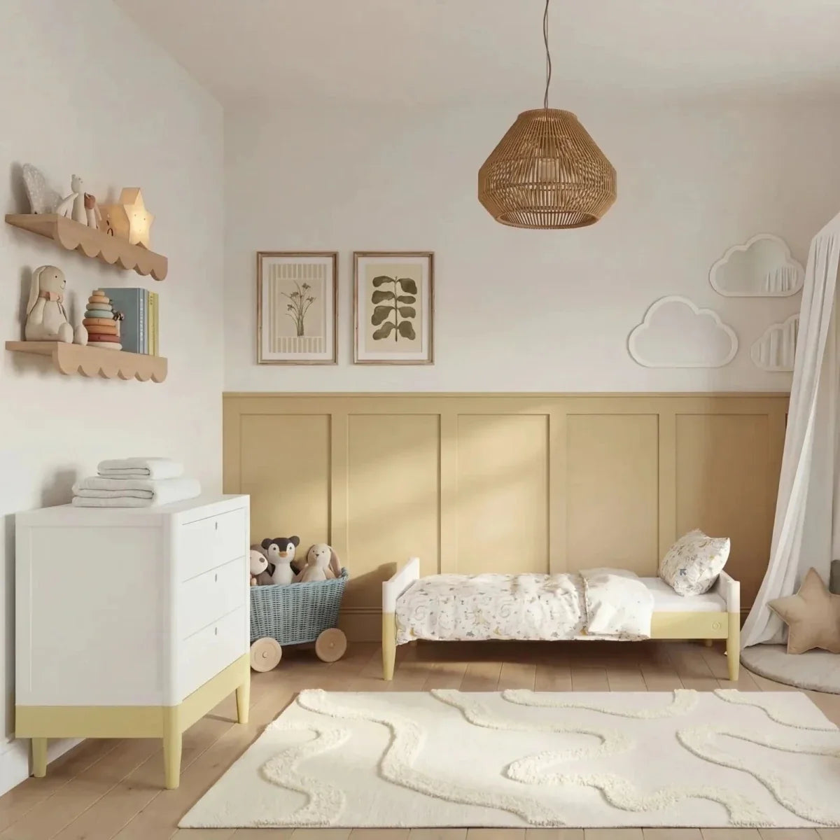 Gaia Baby Eos 2 Piece Room Set - Primrose Yellow/White