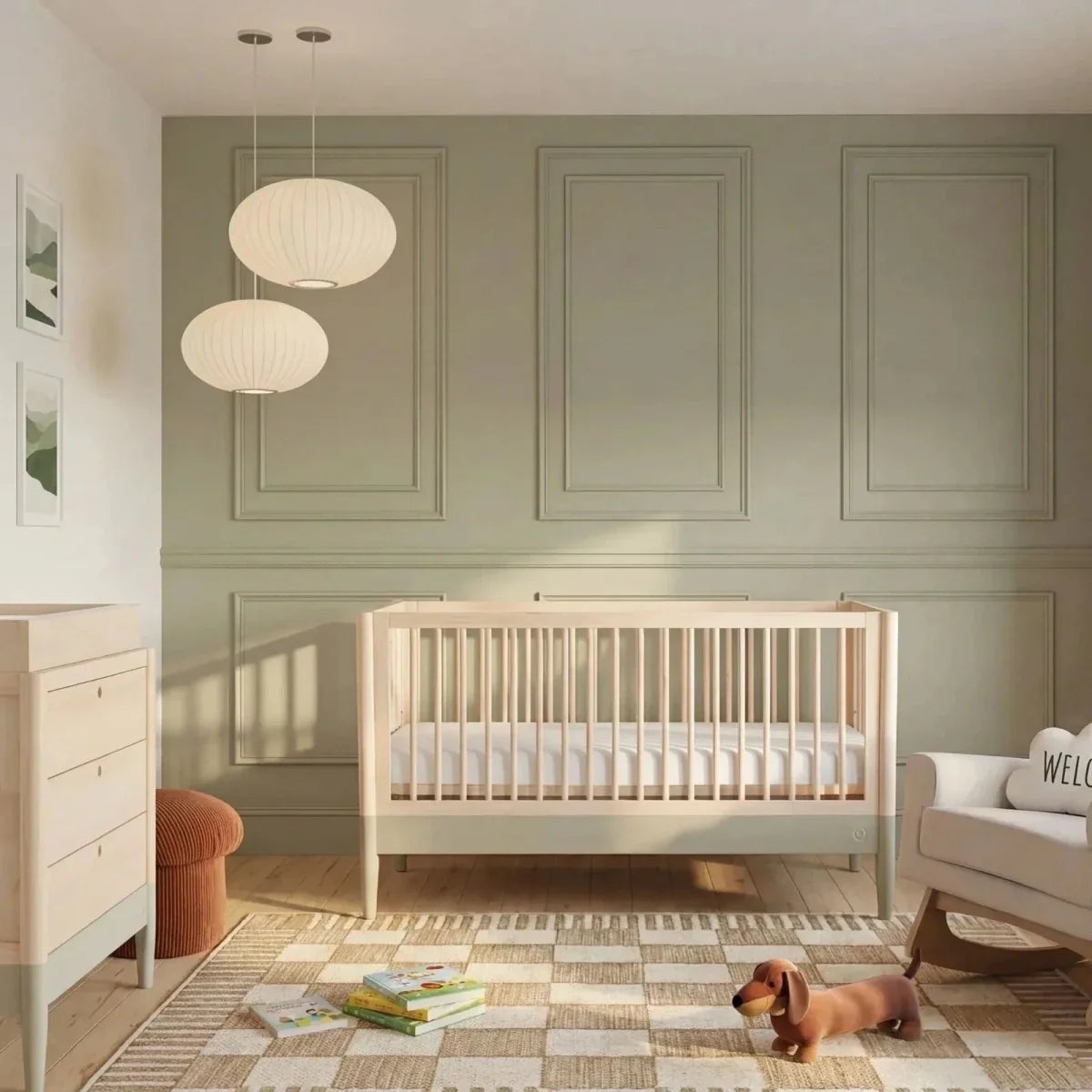 Gaia Baby Eos Nursery Cot Bed - Desert Sage/Natural Ash