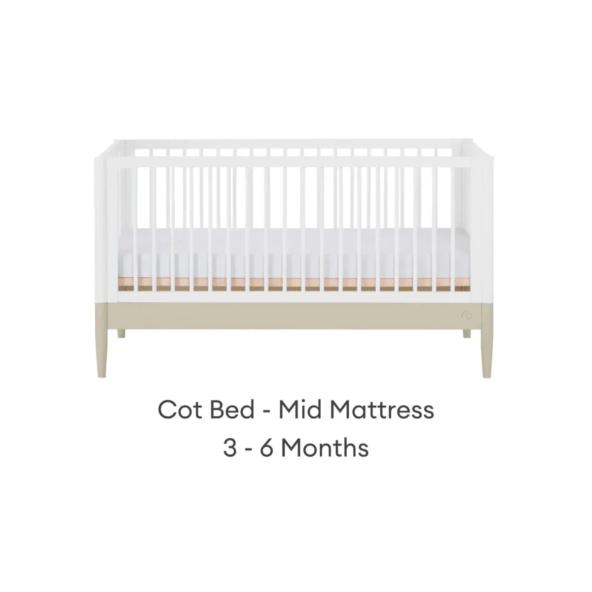 Gaia Baby Eos Nursery Cot Bed - Desert Sage/White