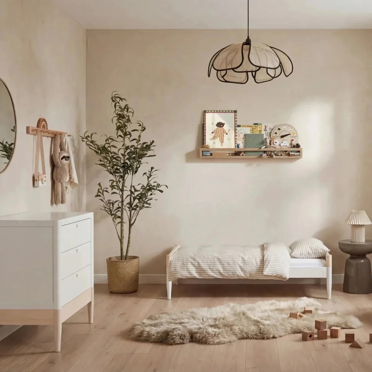 Gaia Baby Eos Nursery Cot Bed - Natural Ash/White