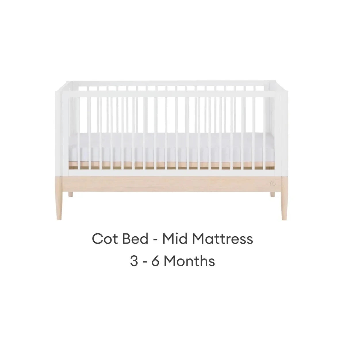 Gaia Baby Eos Nursery Cot Bed - Natural Ash/White
