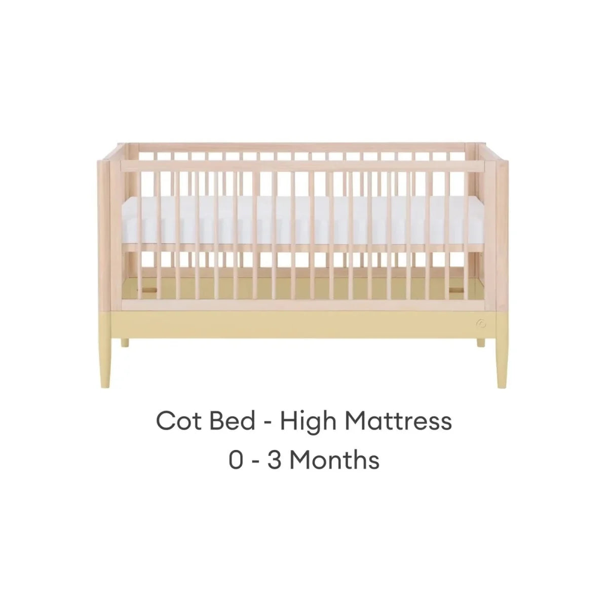 Gaia Baby Eos Nursery Cot Bed - Primrose Yellow/Natural Ash