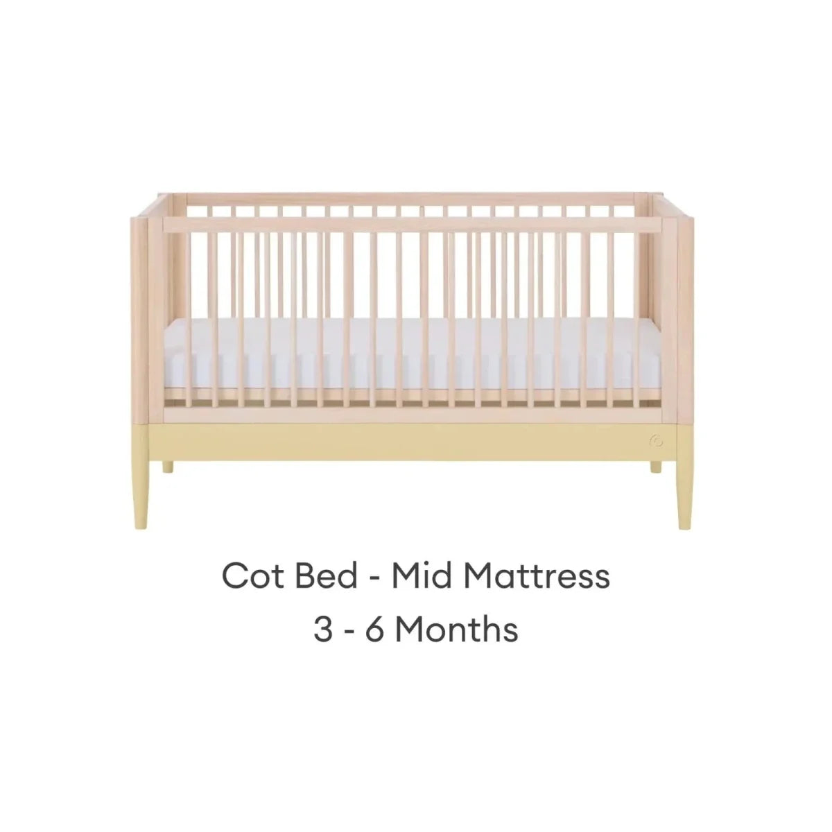 Gaia Baby Eos Nursery Cot Bed - Primrose Yellow/Natural Ash