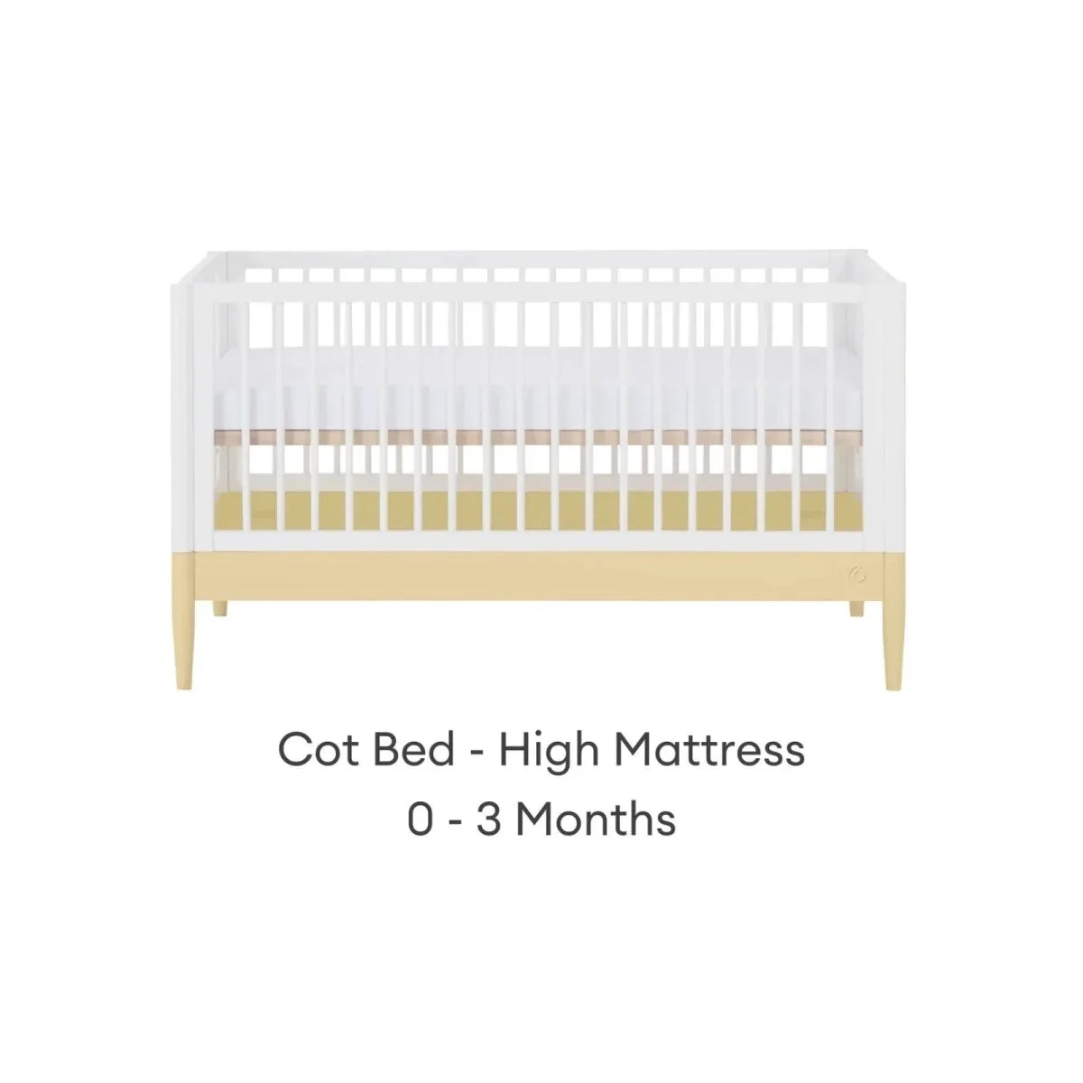 Gaia Baby Eos Nursery Cot Bed - Primrose Yellow/White