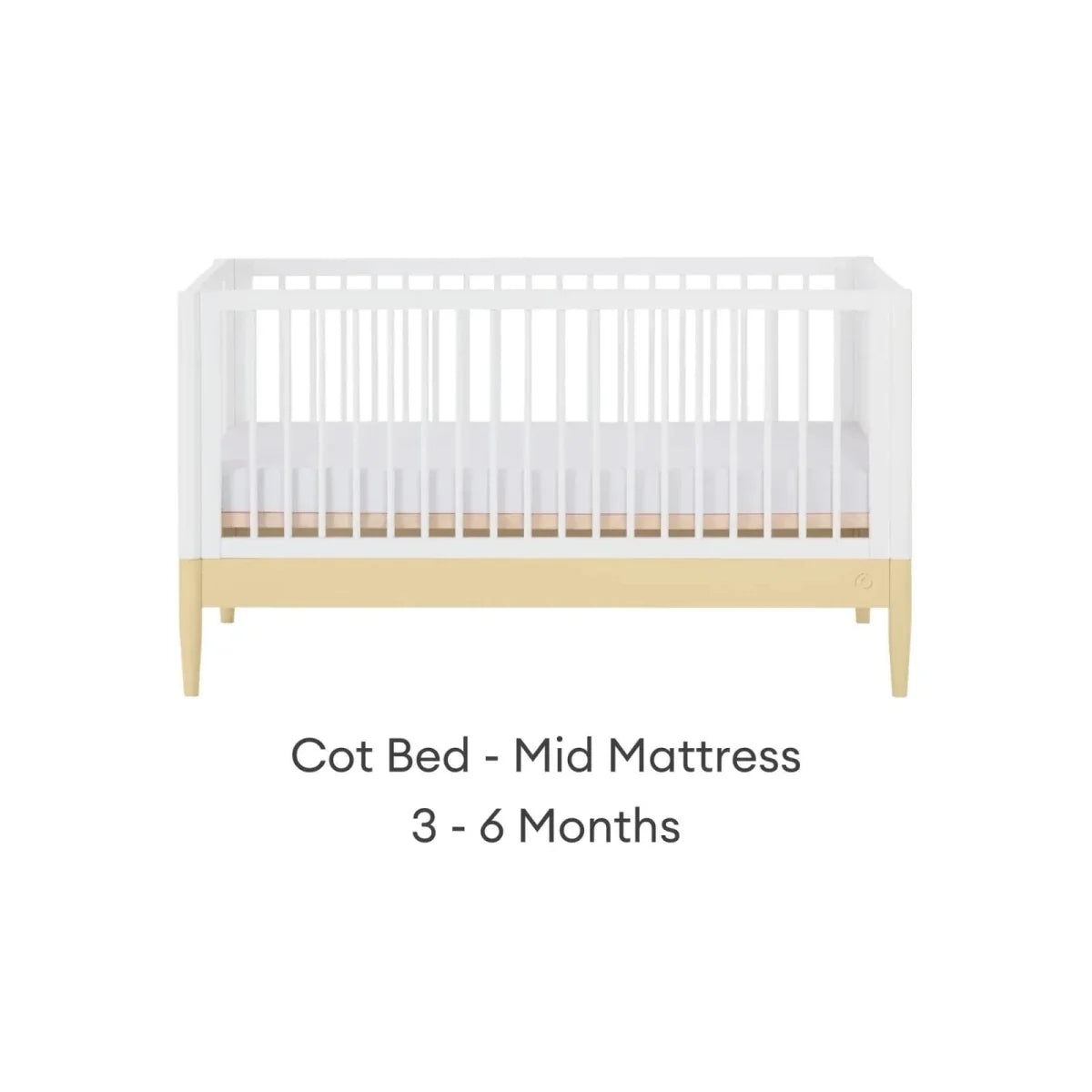 Gaia Baby Eos Nursery Cot Bed - Primrose Yellow/White