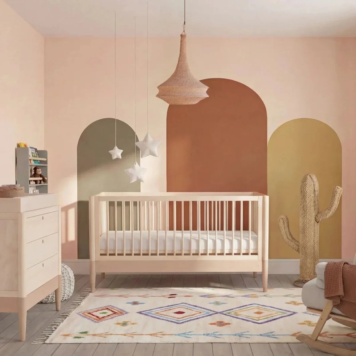 Gaia Baby Eos Nursery Cot Bed - Powder Blush/Natural Ash