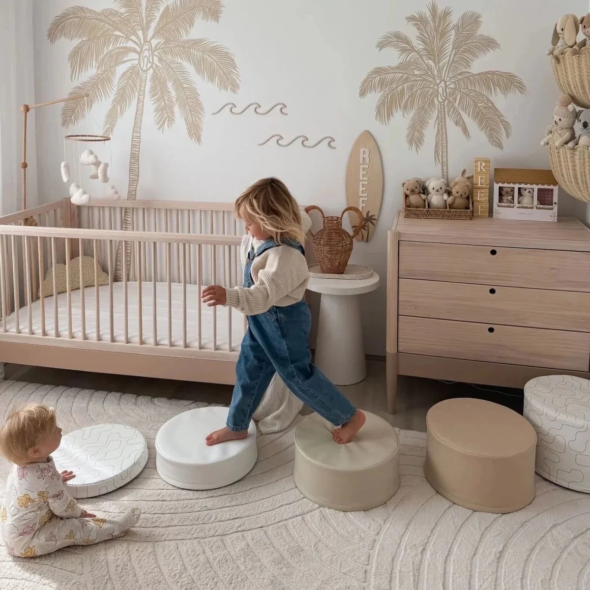 Gaia Baby Eos Nursery Cot Bed - Powder Blush/Natural Ash