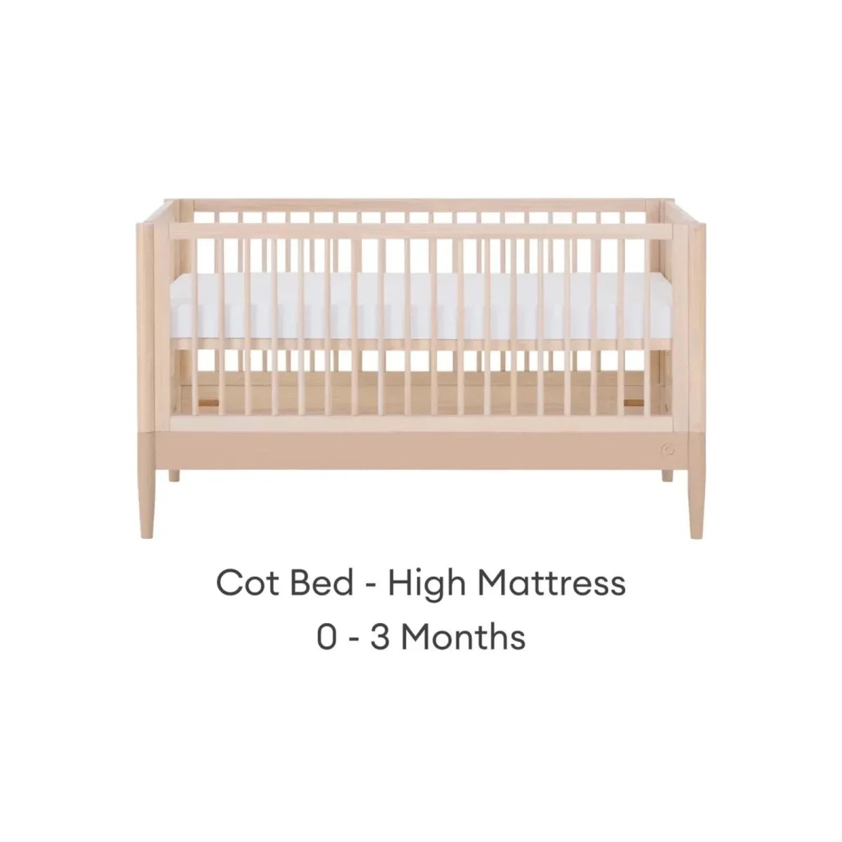 Gaia Baby Eos Nursery Cot Bed - Powder Blush/Natural Ash