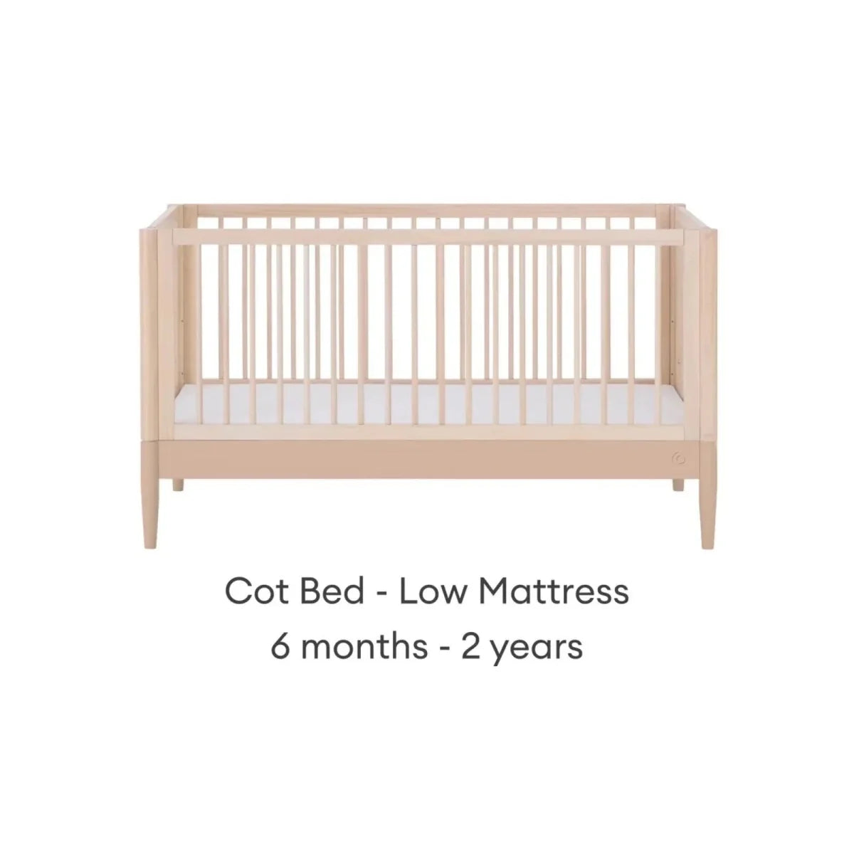Gaia Baby Eos Nursery Cot Bed - Powder Blush/Natural Ash