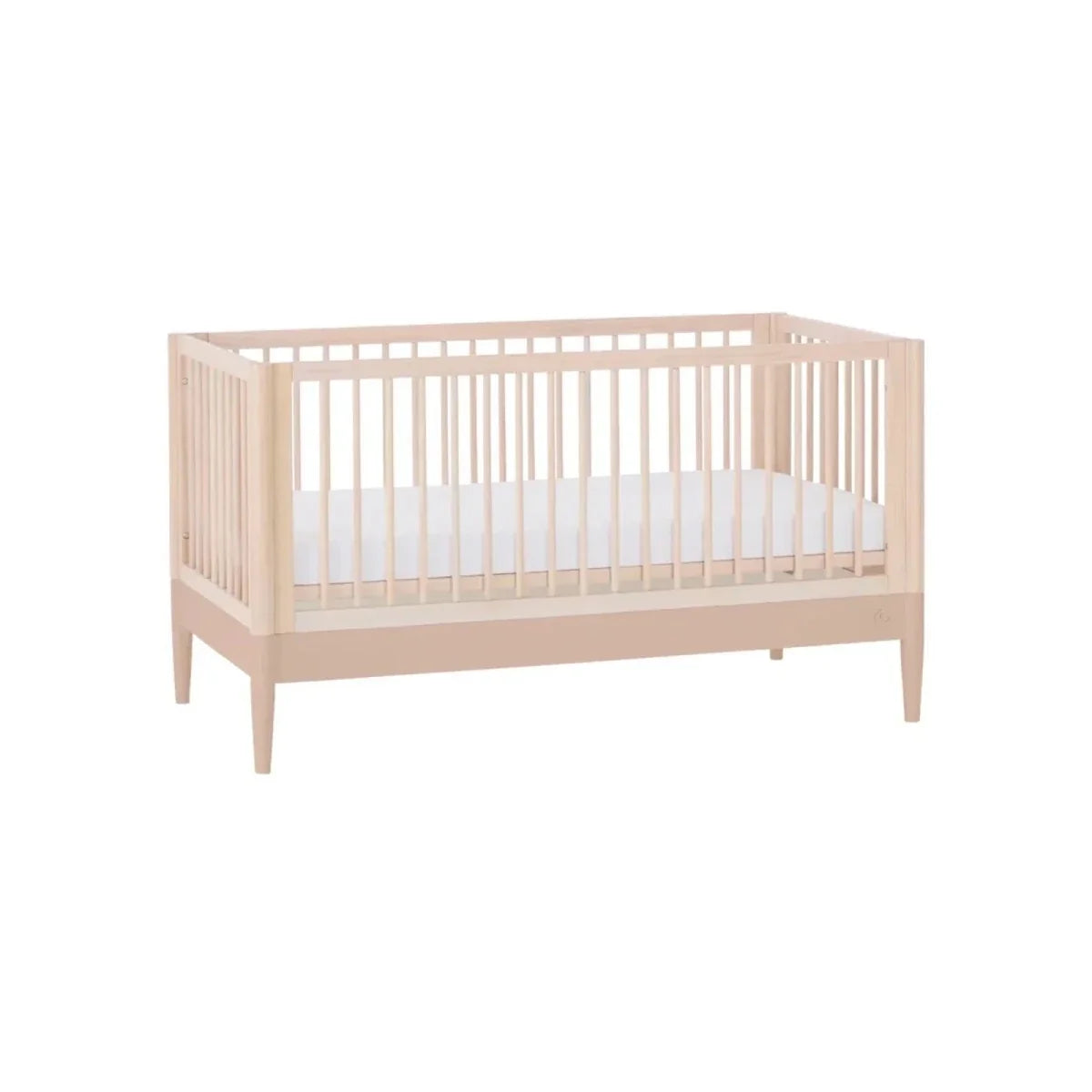 Gaia Baby Eos Nursery Cot Bed - Powder Blush/Natural Ash