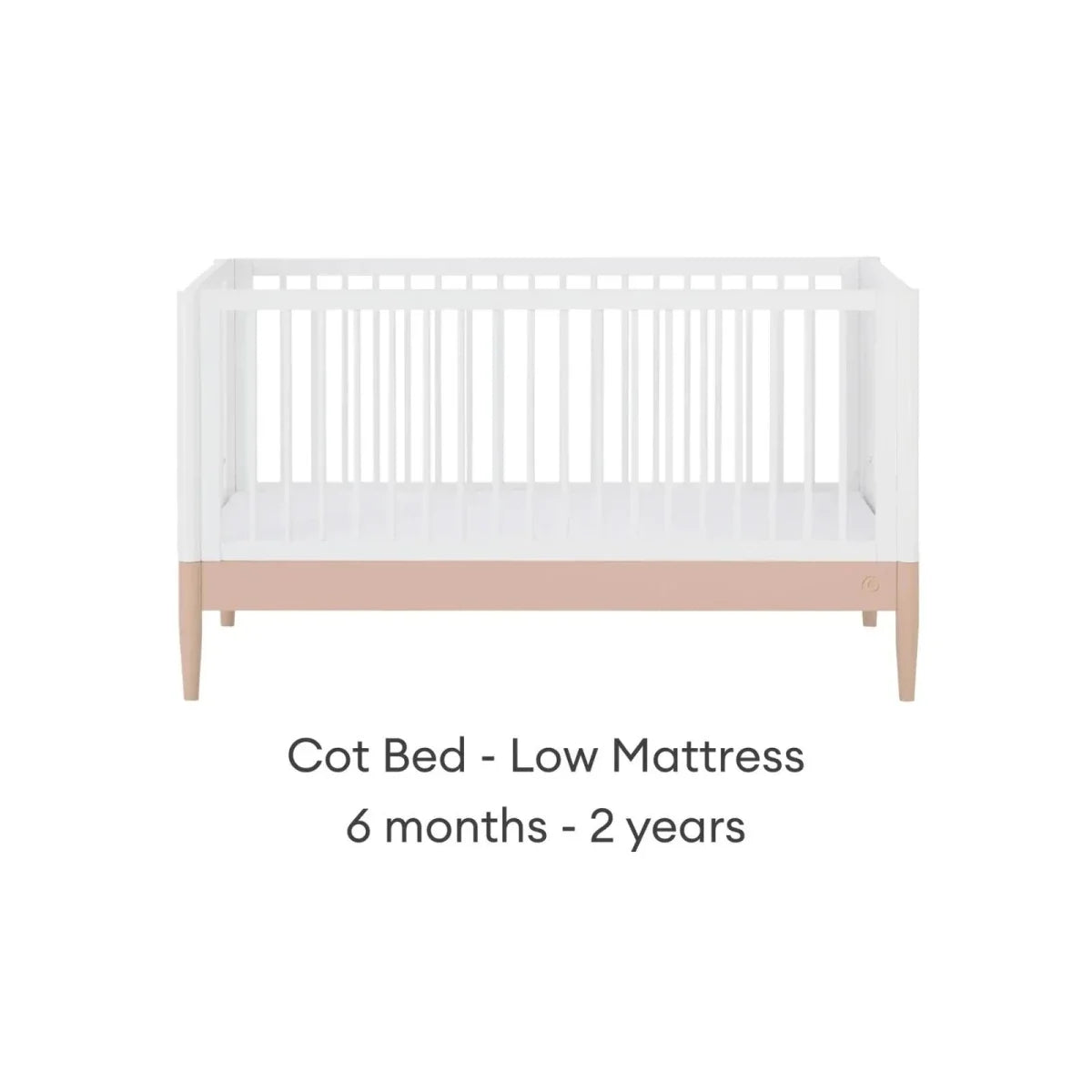 Gaia Baby Eos Nursery Cot Bed - Powder Blush/White