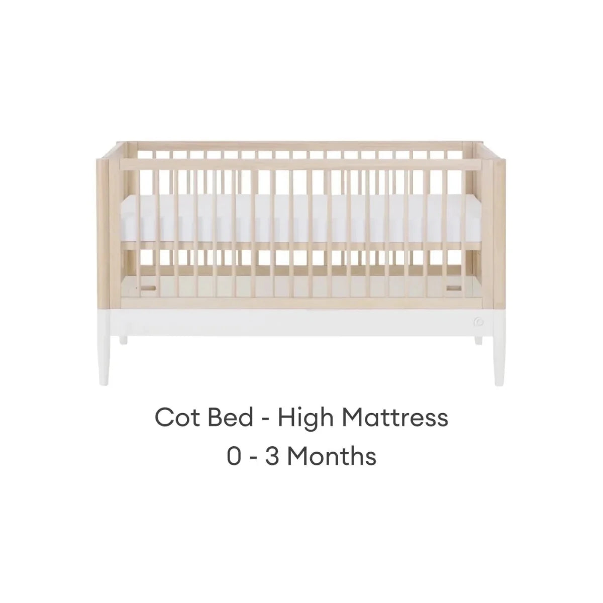 Gaia Baby Eos Nursery Cot Bed - White/Natural Ash