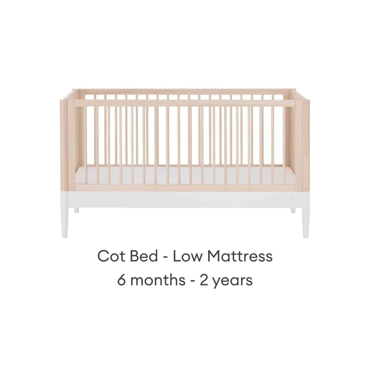 Gaia Baby Eos Nursery Cot Bed - White/Natural Ash