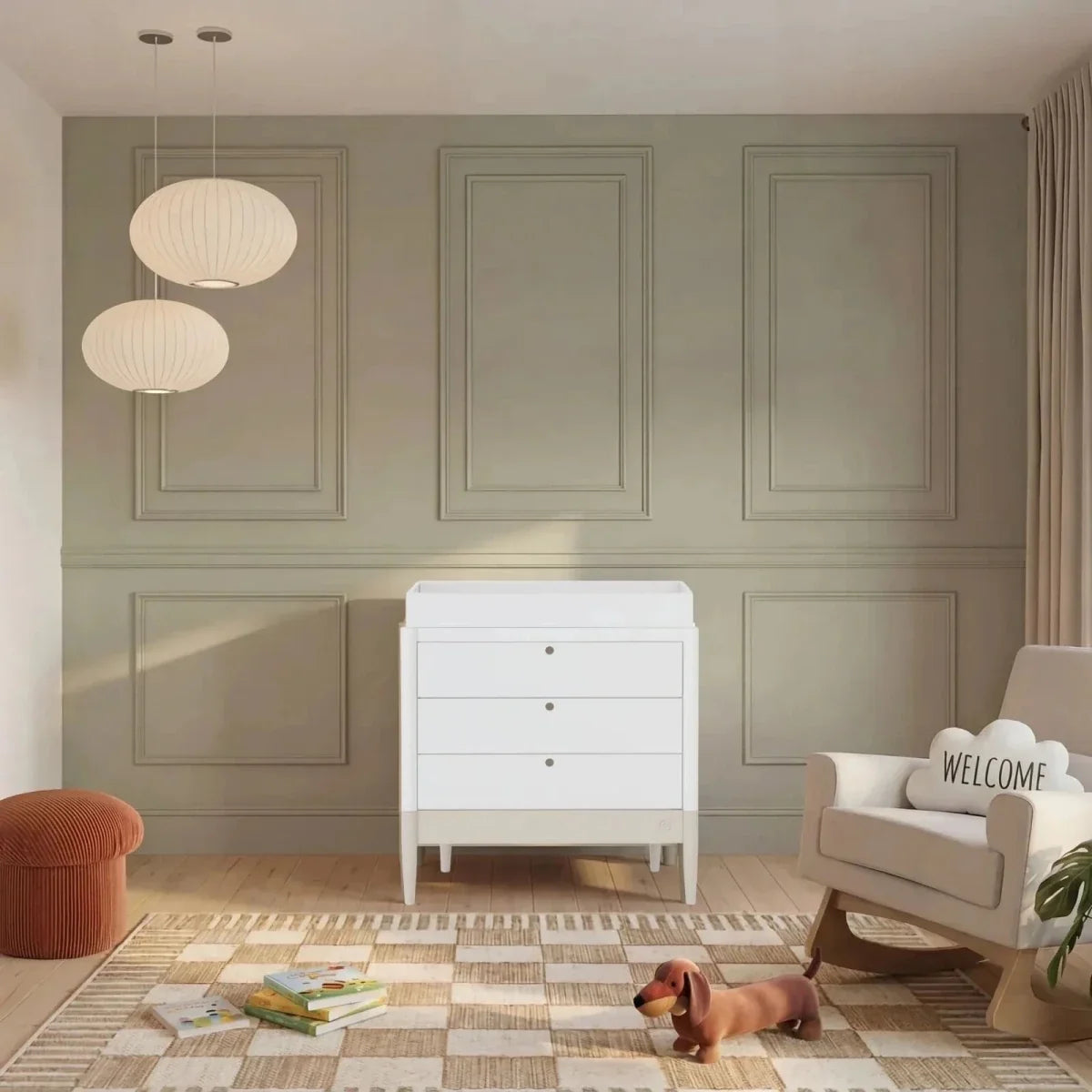 Gaia Baby Eos Dresser - Desert Sage/White