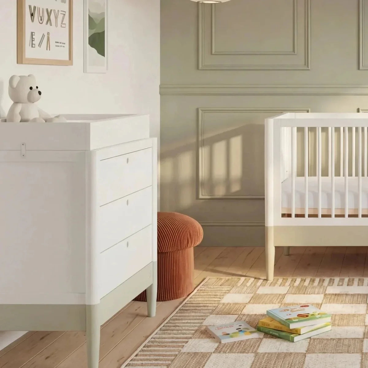 Gaia Baby Eos Dresser - Desert Sage/White