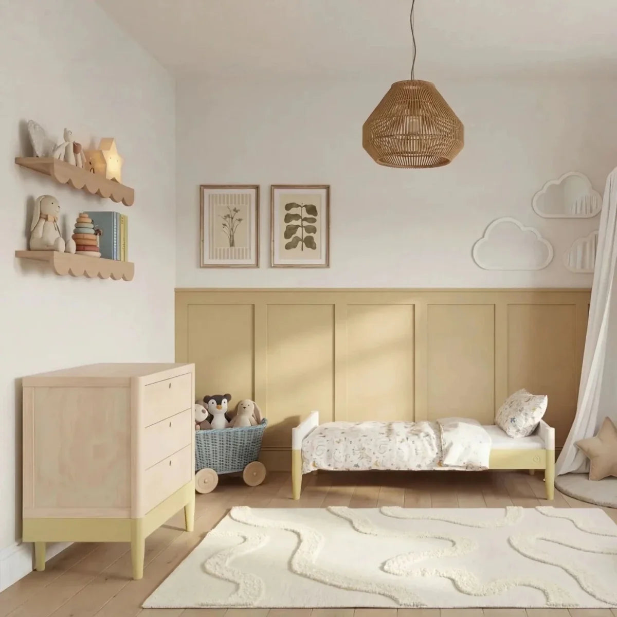 Gaia Baby Eos Dresser - Primrose Yellow/Natural Ash