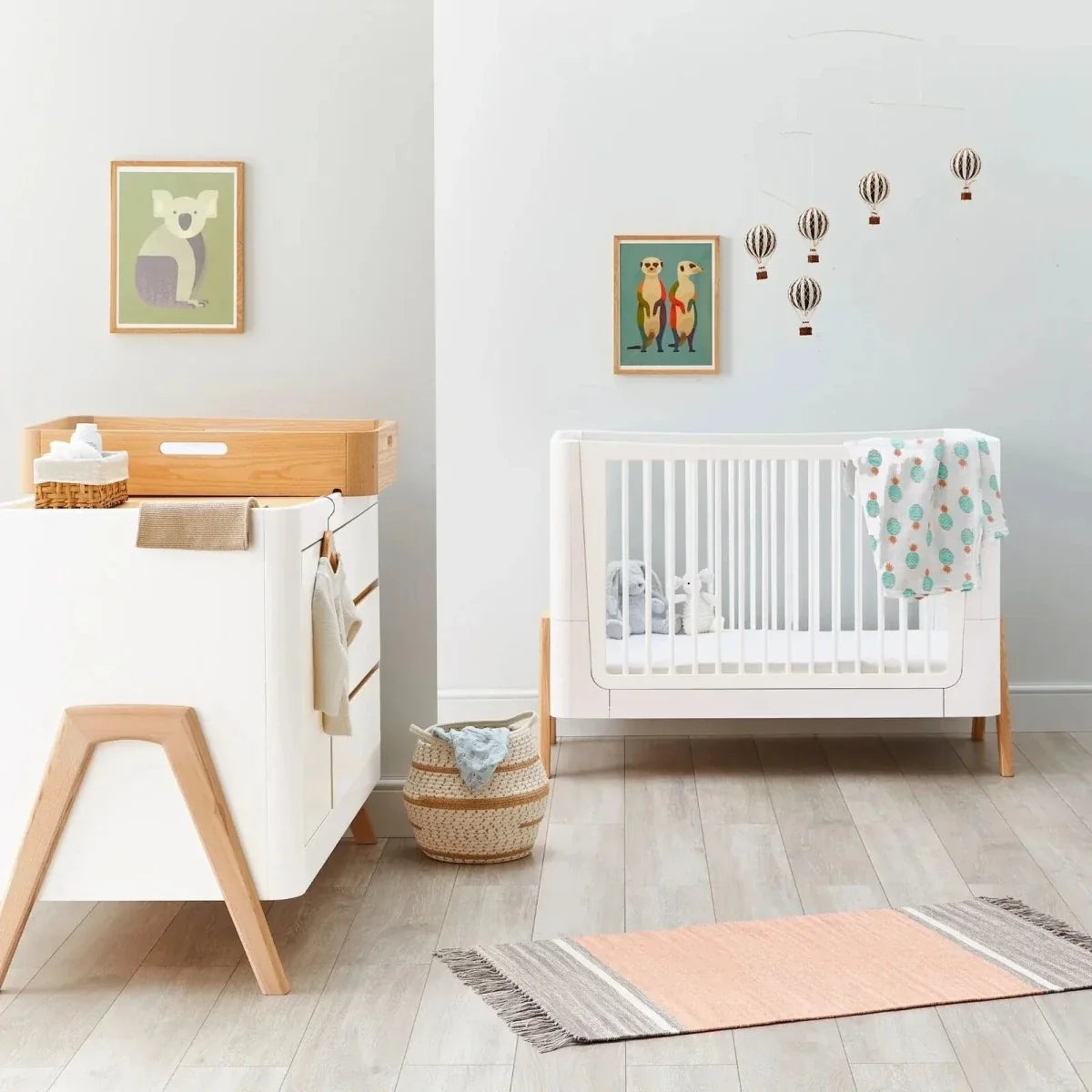 Gaia Baby Hera 2 Piece Room Set - Scandi White/Natural