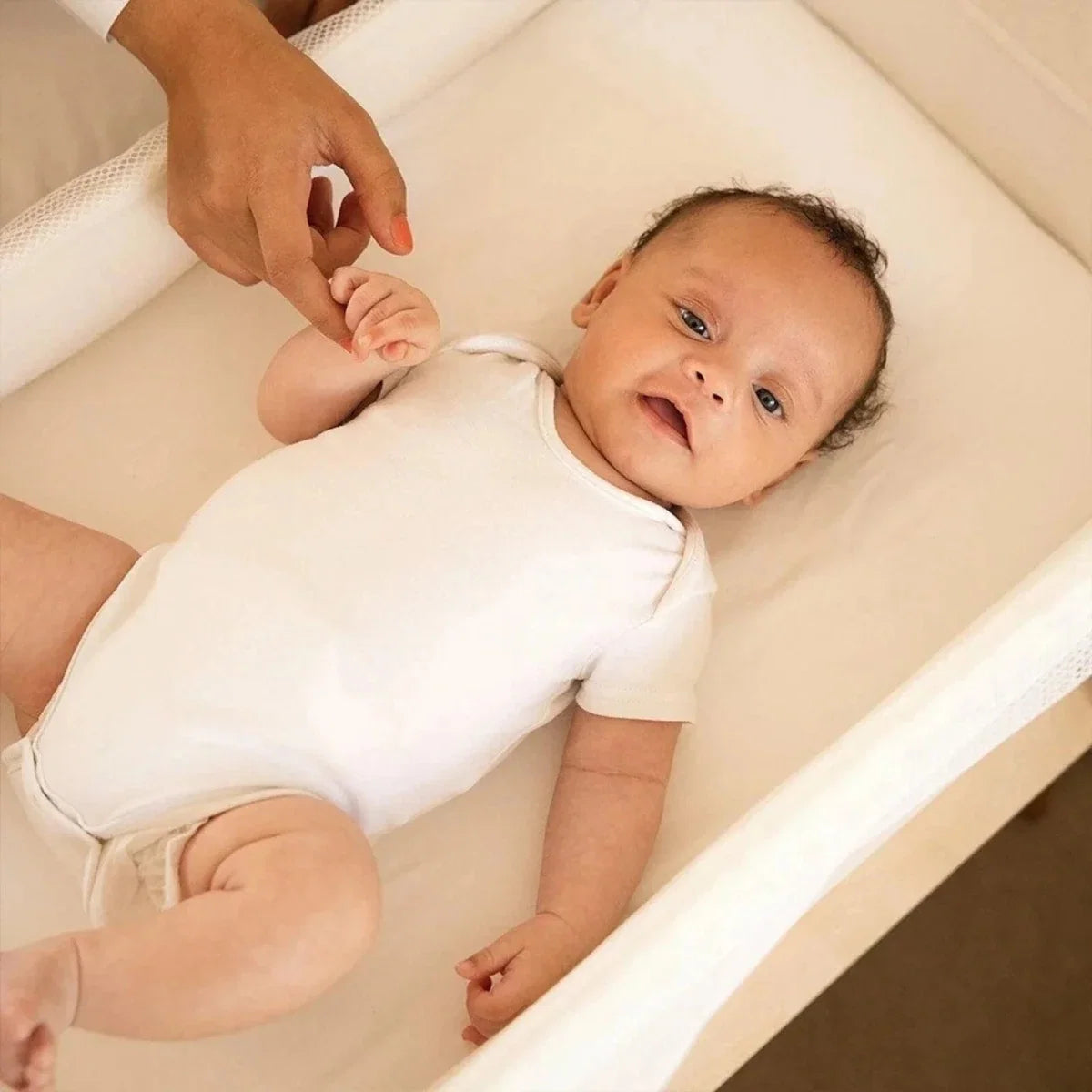 Gaia Baby Hera Bedside Crib² - White/Natural
